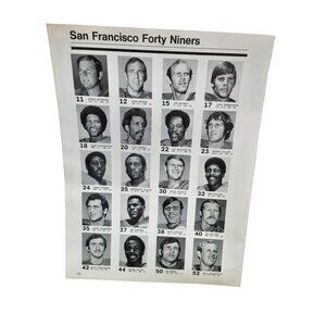 1971 San Francisco 49ers Player Profile Page Spurrier Brodie Washington